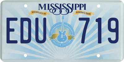 MS license plate EDU719