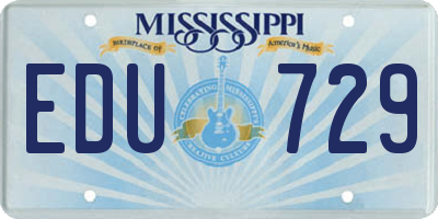 MS license plate EDU729