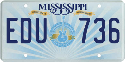 MS license plate EDU736