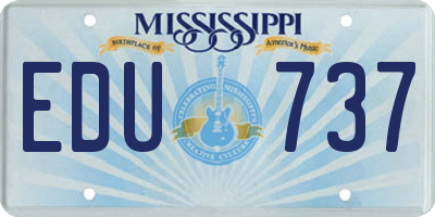 MS license plate EDU737