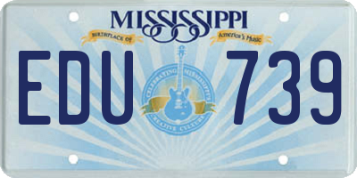 MS license plate EDU739