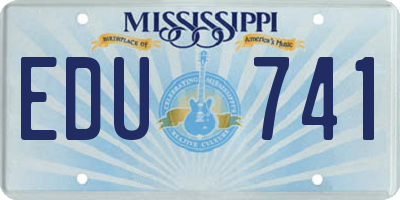 MS license plate EDU741