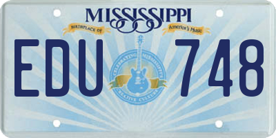 MS license plate EDU748