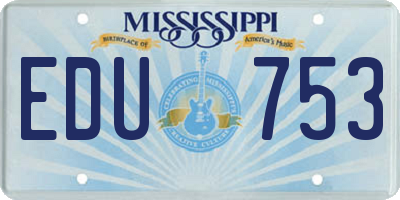 MS license plate EDU753