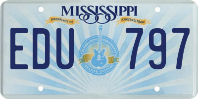 MS license plate EDU797