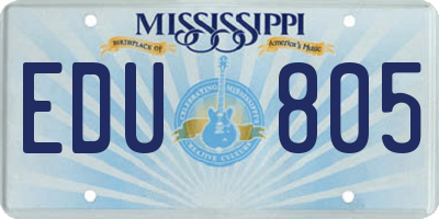 MS license plate EDU805