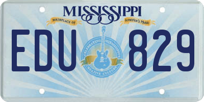 MS license plate EDU829