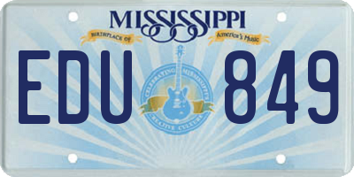 MS license plate EDU849