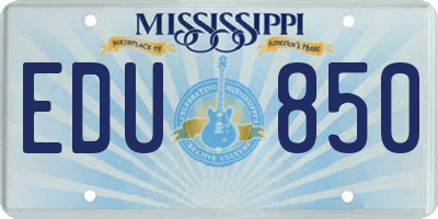 MS license plate EDU850