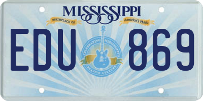 MS license plate EDU869