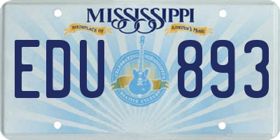 MS license plate EDU893