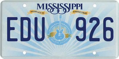 MS license plate EDU926