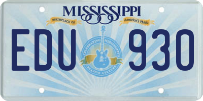 MS license plate EDU930