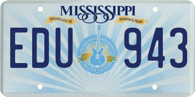 MS license plate EDU943