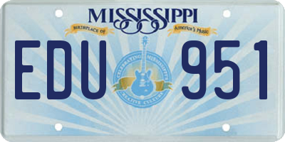 MS license plate EDU951