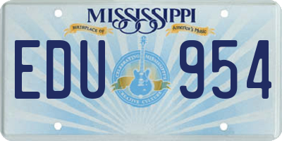 MS license plate EDU954