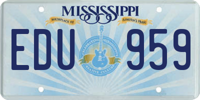 MS license plate EDU959