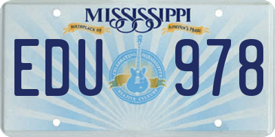 MS license plate EDU978