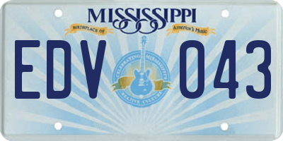MS license plate EDV043