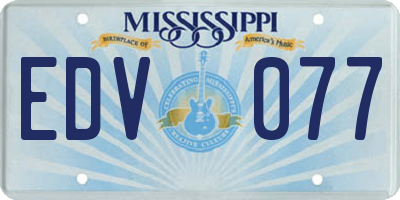 MS license plate EDV077