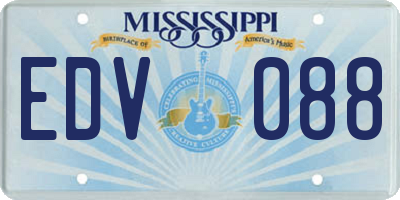MS license plate EDV088