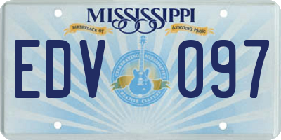 MS license plate EDV097