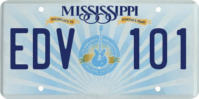 MS license plate EDV101