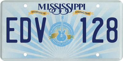 MS license plate EDV128