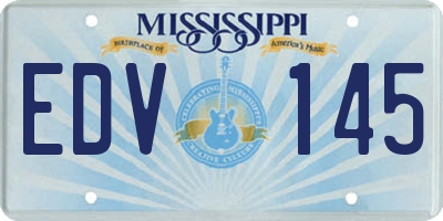 MS license plate EDV145