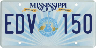 MS license plate EDV150