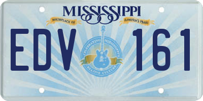 MS license plate EDV161