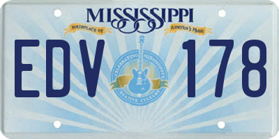 MS license plate EDV178