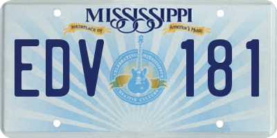 MS license plate EDV181