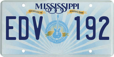 MS license plate EDV192