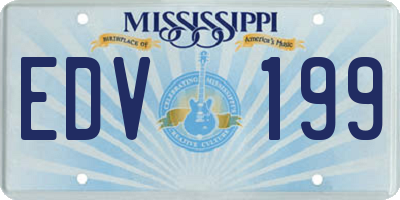 MS license plate EDV199