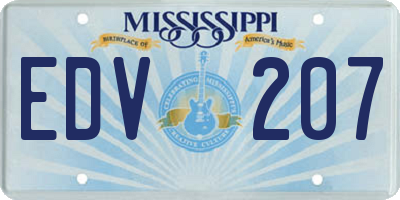 MS license plate EDV207
