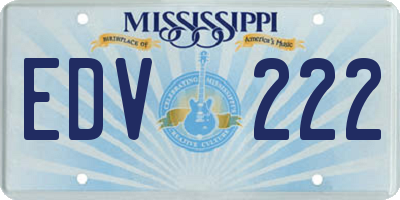 MS license plate EDV222