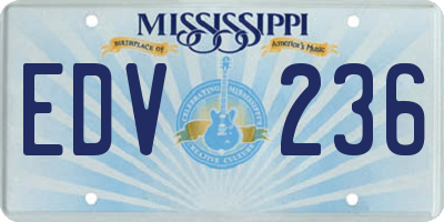 MS license plate EDV236