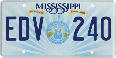 MS license plate EDV240
