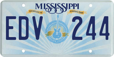 MS license plate EDV244