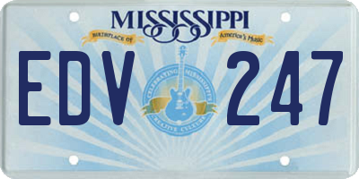 MS license plate EDV247