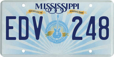 MS license plate EDV248