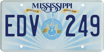 MS license plate EDV249