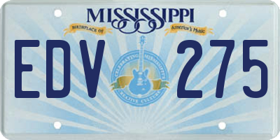 MS license plate EDV275