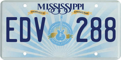 MS license plate EDV288