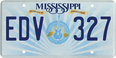 MS license plate EDV327