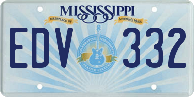 MS license plate EDV332