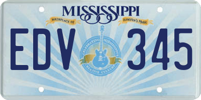 MS license plate EDV345