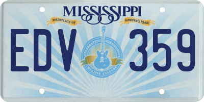MS license plate EDV359