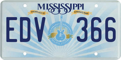 MS license plate EDV366